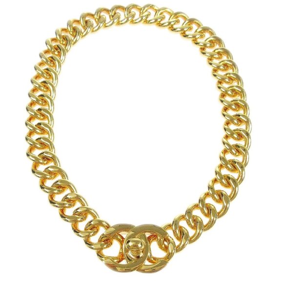 Chanel Turnlock Gold Chain Necklace 96A 76452 - Picture 1 of 5